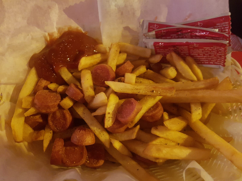 Fries and sausage - aka hotdogs 
