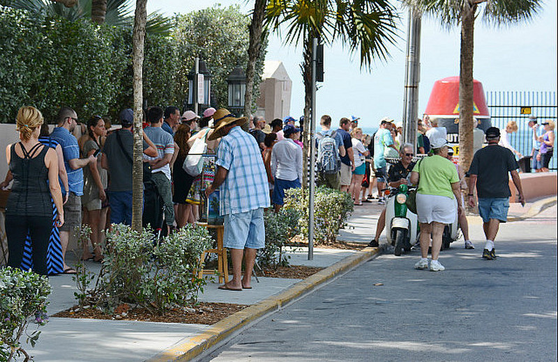 Lining Up To Be Photographed At Southernmost