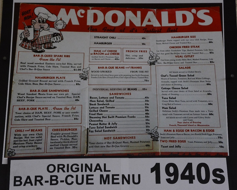 The Original BBQ McDonalds Menu