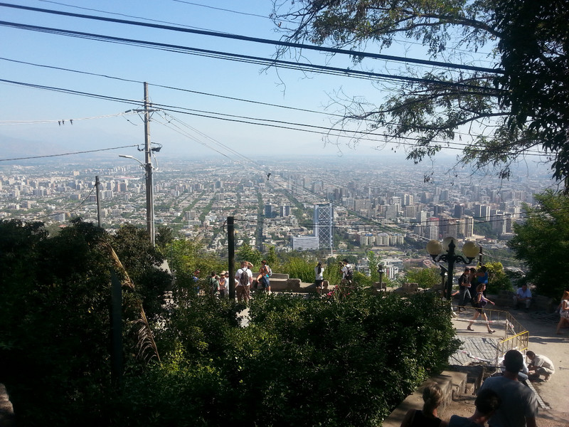 View from the mountain in the center of Santiago