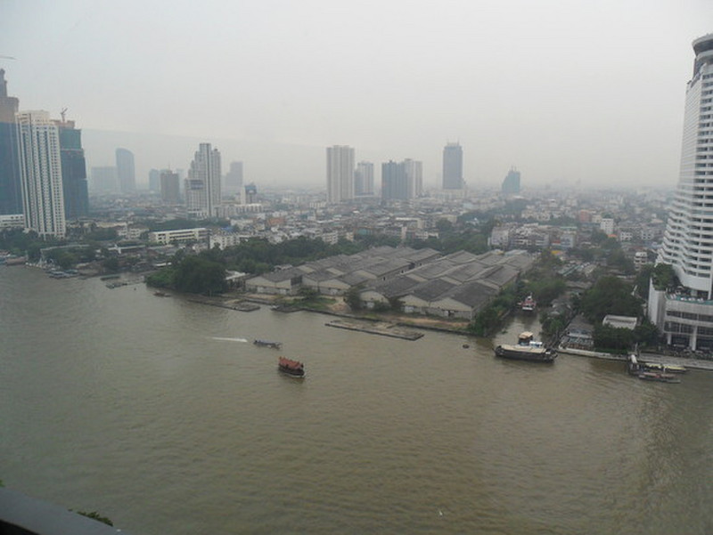 view of the Chao Praya river from my hotel room