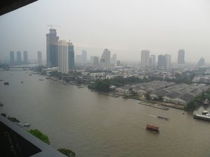View of Chao Phraya river from my room