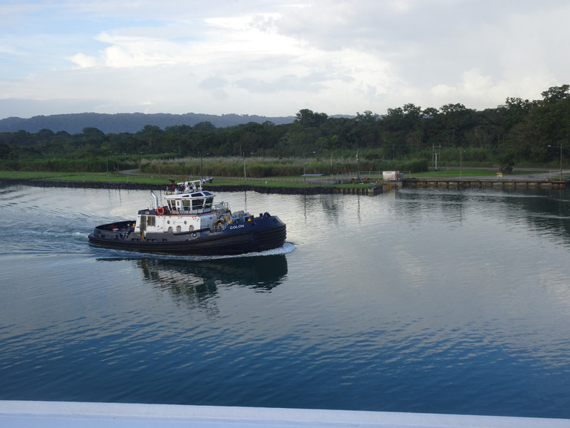 One of the tugboats