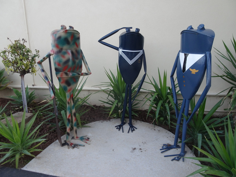 Frogs outside the Balranald RSL Club