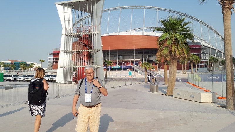 Outside Khalifa Stadium