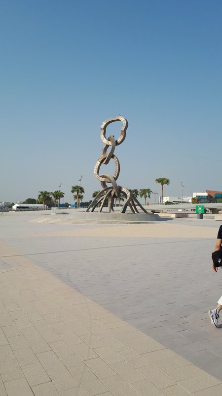 Sculpture in front of the stadium