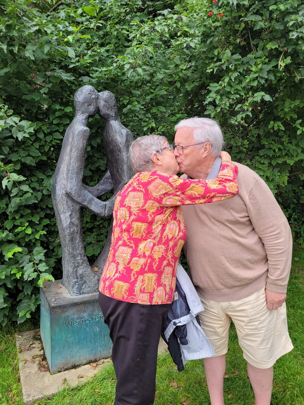 Eva ,our guide insisted we emulate the statue of Germany kissing Austria