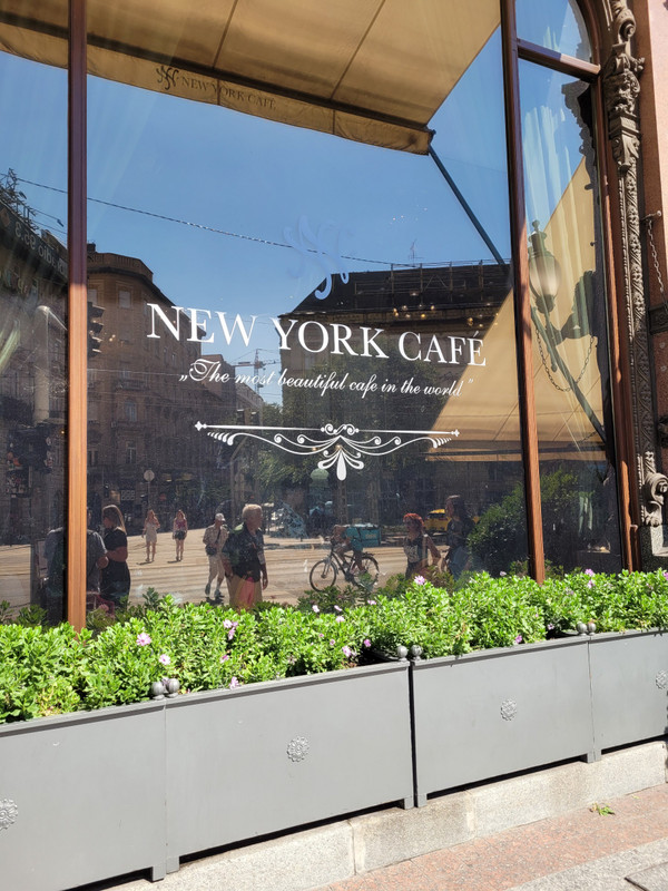 Outside the New York Cafe 