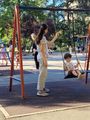 Emilija and Simeon in the playground 