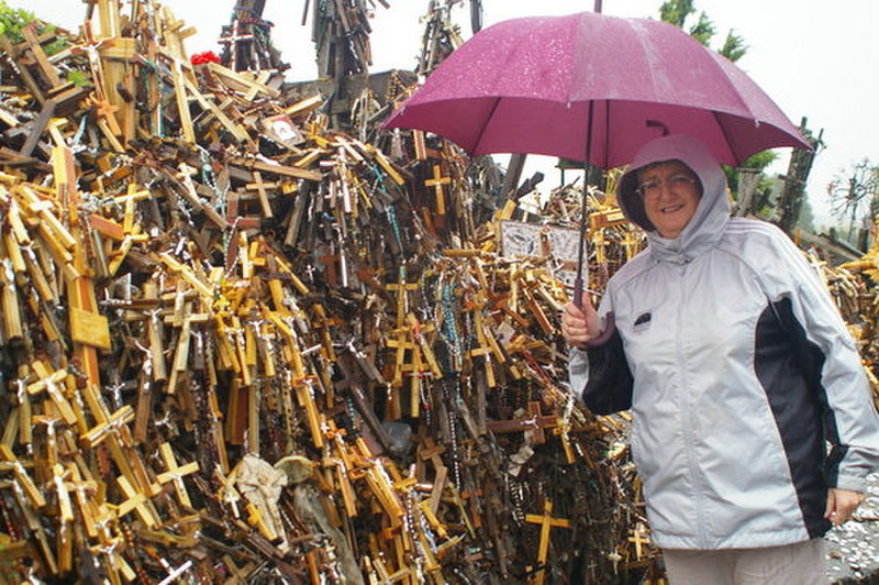 In the rain at the Hill of Crosses