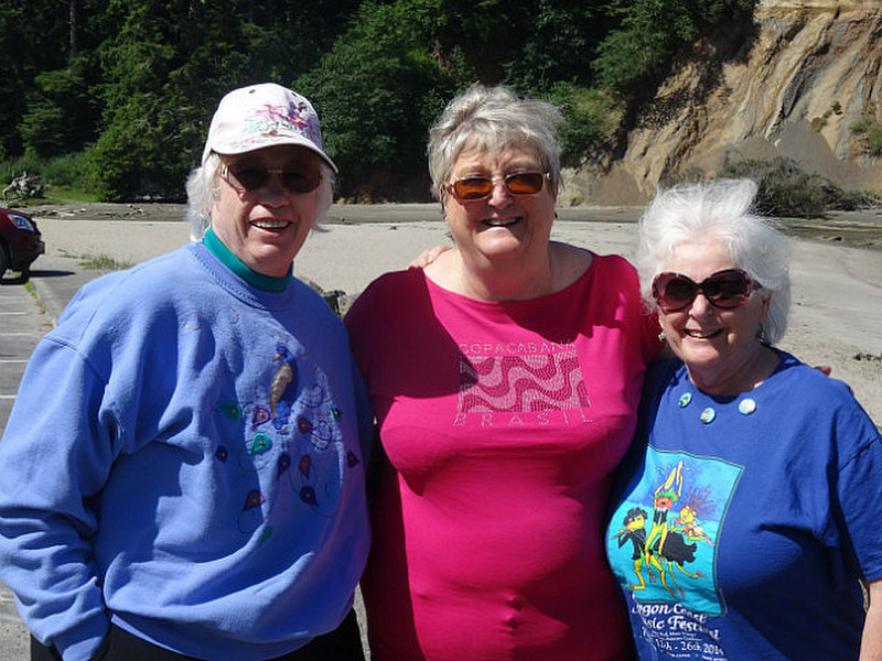 Linda, myself and Tully on the beach at Coos Bay