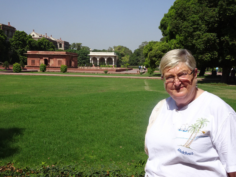 Inside the gardens of the Red Fort
