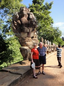 At entrance to Angkor Thom