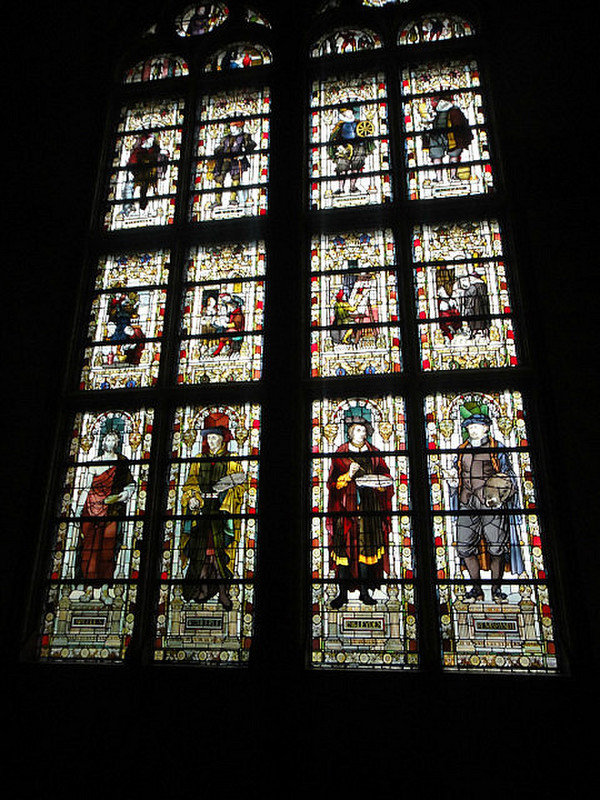 Stained glass windows inside the Rikjsmuseum