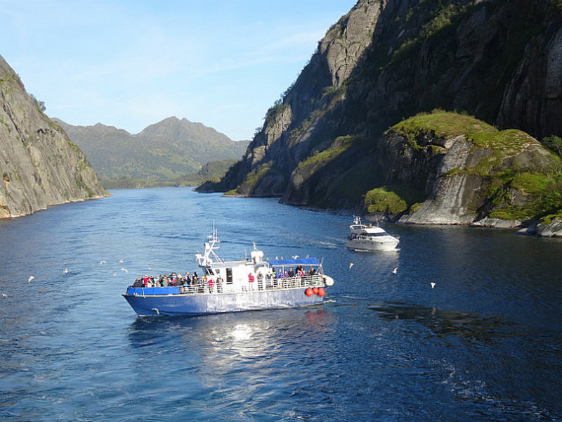 Small tourist boat in Trollfjord