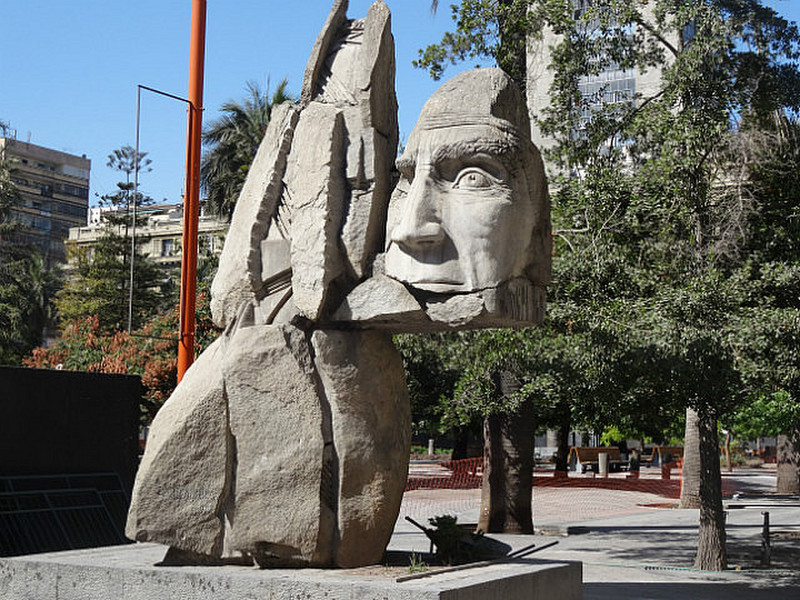 Monument to Indigenous people in Plaza de Armas