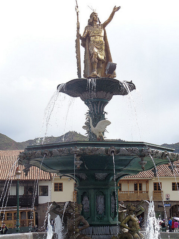 Inca statue in the square