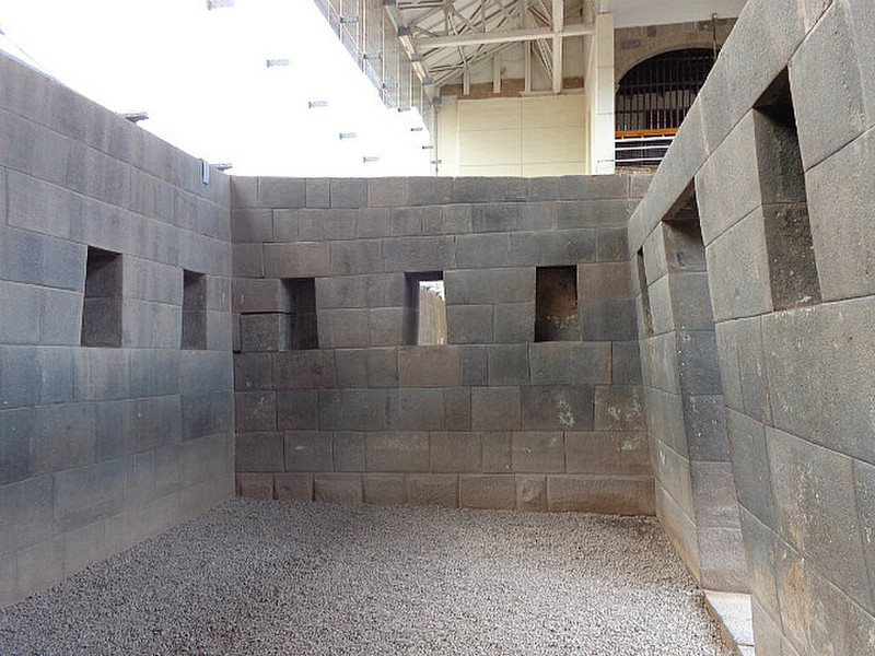 Inca building inside the cloisters