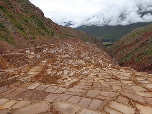 View of the salt pans of Maras