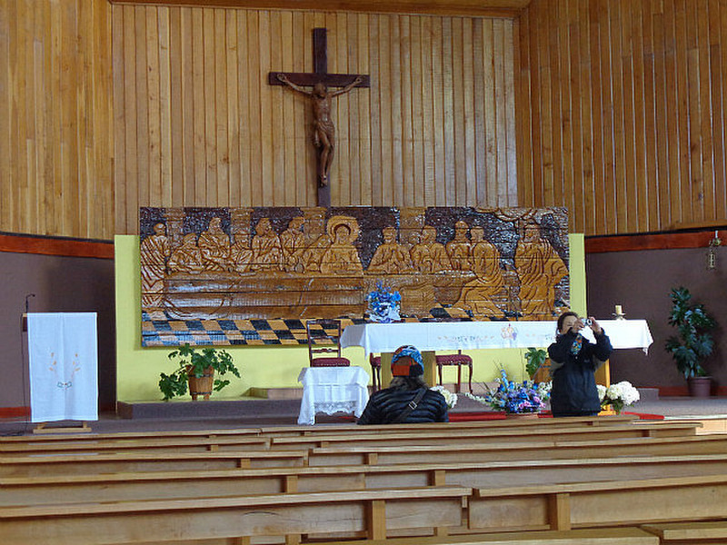 Church carving in Port Aysen