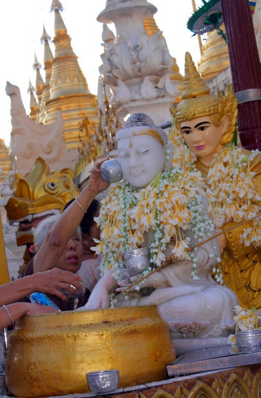 Ritualistic Washing of Buddha -Shwedagon Pagoda