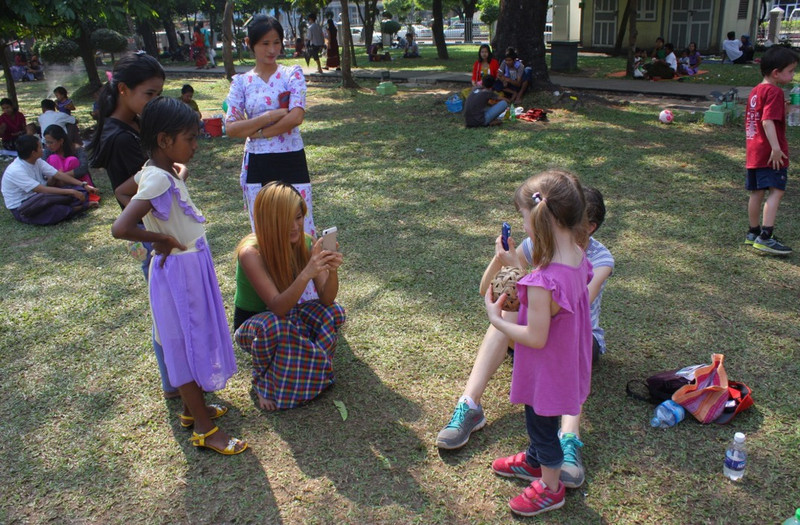Playing in the Park, Yangon 