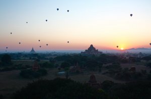 Sunrise Over Bagan with Hot Air Balloons