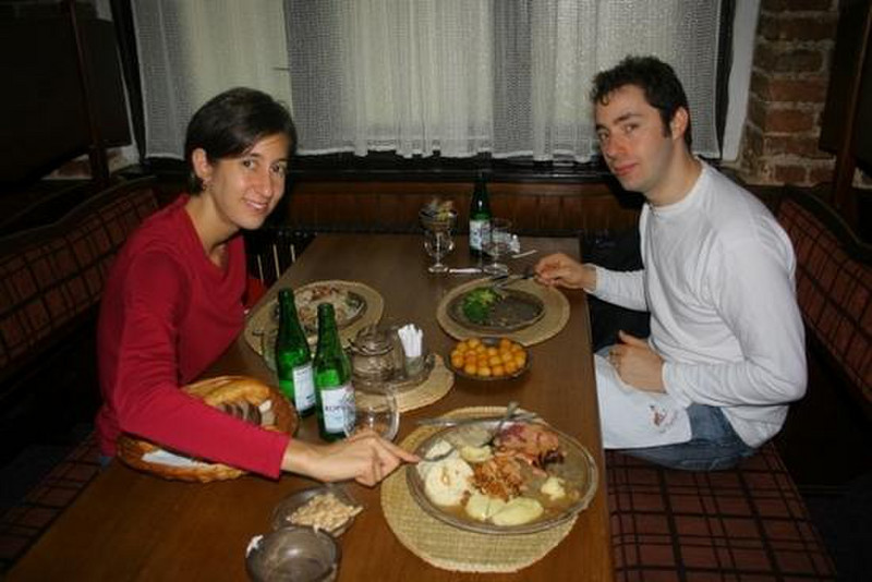 15 Jamie &amp; Matthew Gelbart Enjoying Czech Food