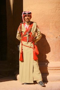 33 A Jordanian guard at Petra, Jordan
