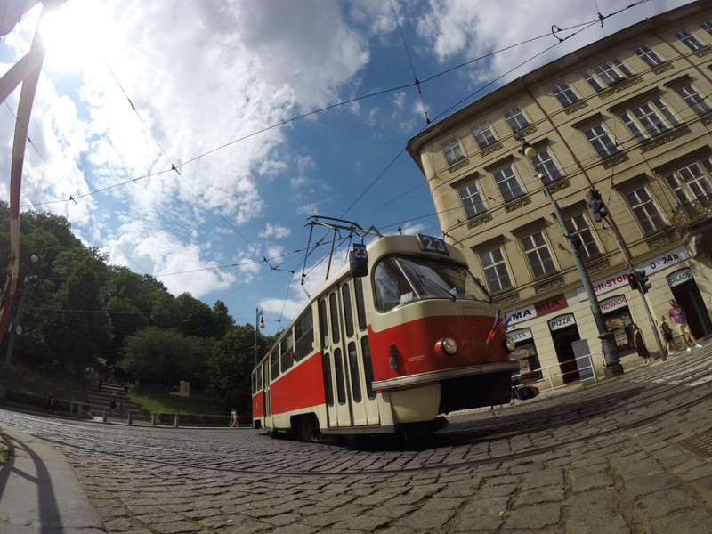 Tram at the Bottom of Petrin Hill