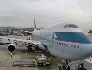 Cathay Pacific - The 747 that flew us to HK.