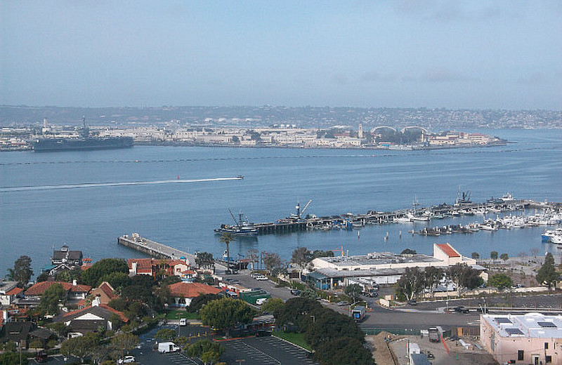 Looking across to the naval base