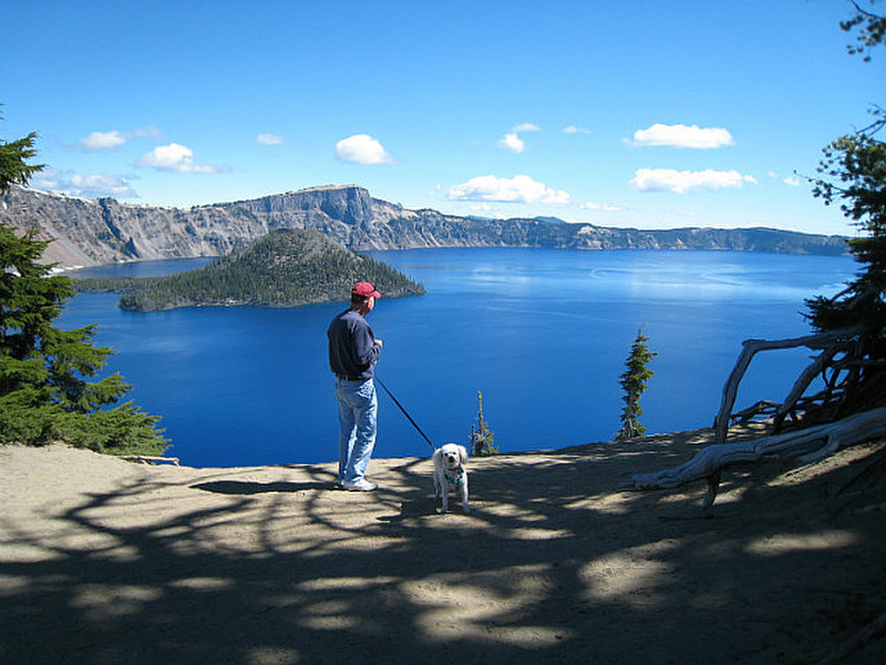 Steve and Beamer enjoying the view of Crater Lake