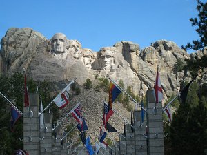 Mt. Rushmore...the third flag on the left is Maine