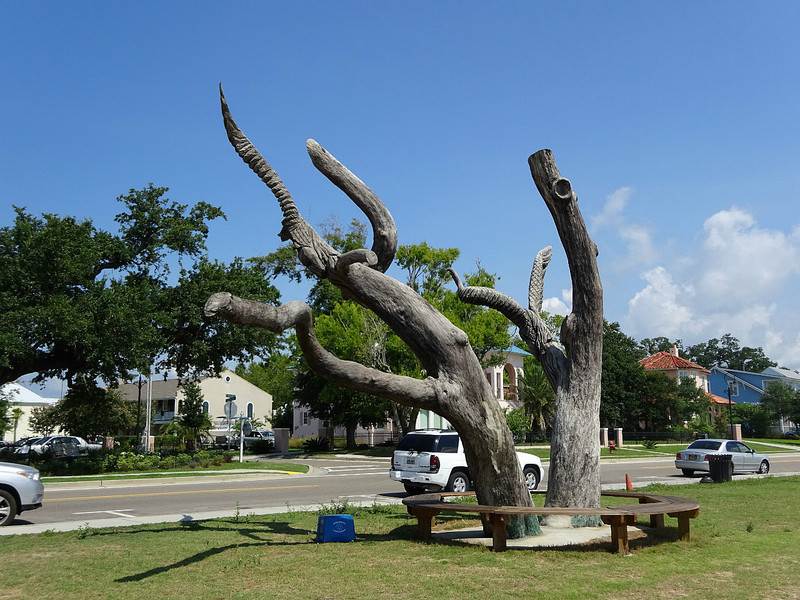 Long Beach - dead tree sculpture