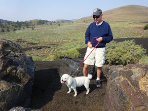 Beamer enjoying the Craters of the Moon