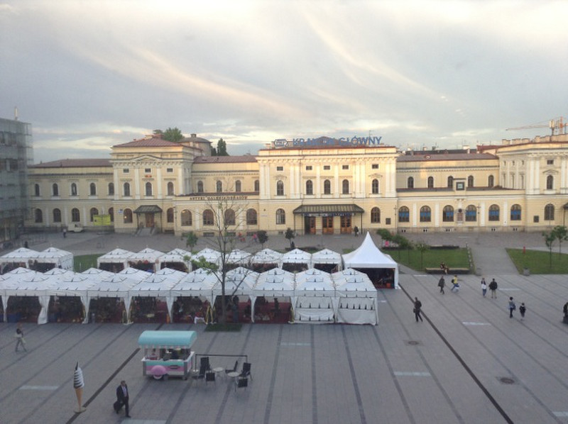View from Hotel Andel&#39;s Krakow toward Station