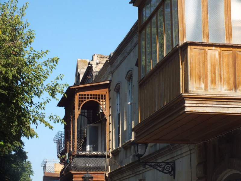 typical wooden balconies
