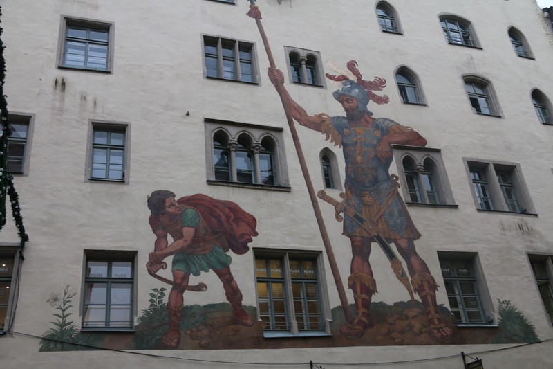 David and Goliath mural - Regensburg