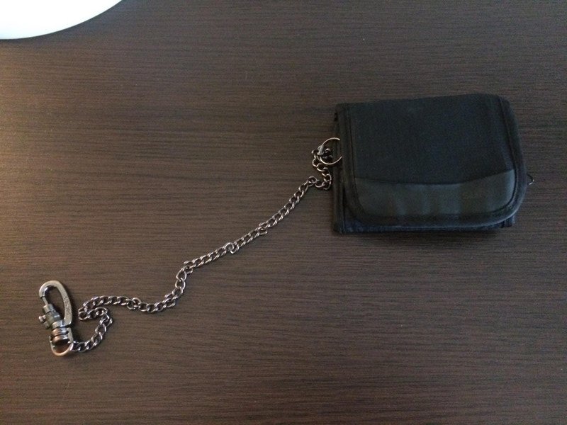 The not so fool-proof velcroed wallet on a chain!!
