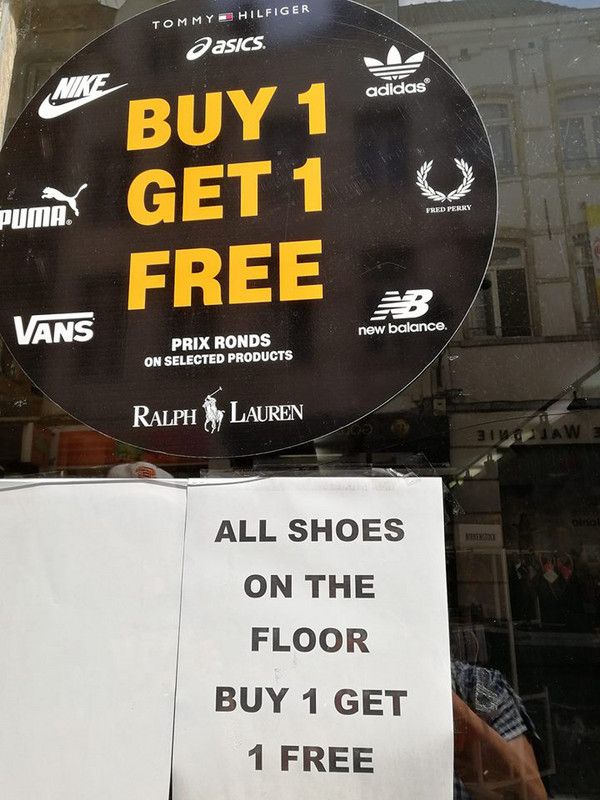 Shoe shop sign in Brussels