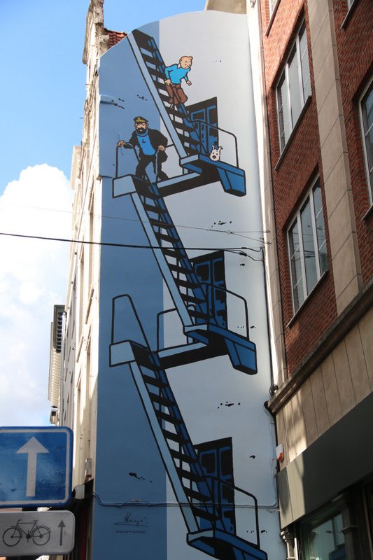 Tin Tin mural, Brussels old town