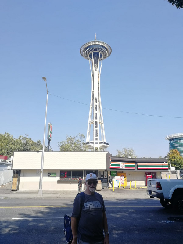 Chris arrived at the Space Needle in Seattle