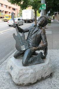 Jimi Hendrix statue in Seattle