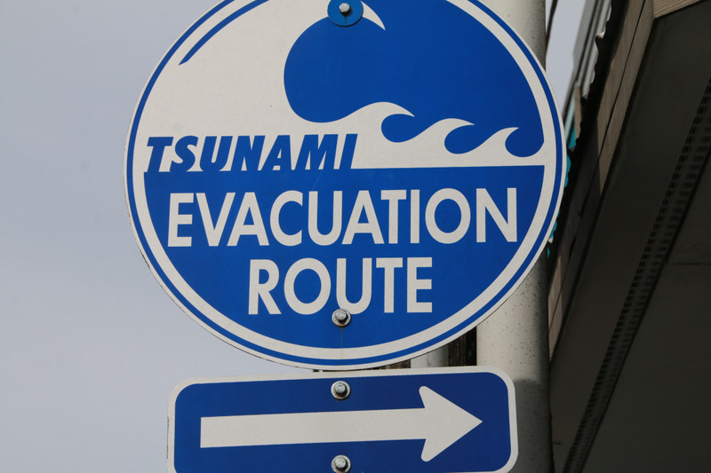 Tsunami warning sign in Ketchikan - better to be safe...