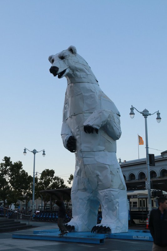 Giant Polar Bear, Ferry building SF