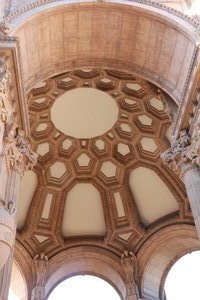 The ornate design of the underside of the Rotunda - Palace of Fine Arts