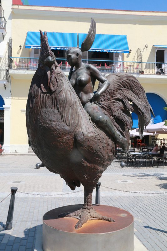 Woman riding a cock in Plaza Veijo