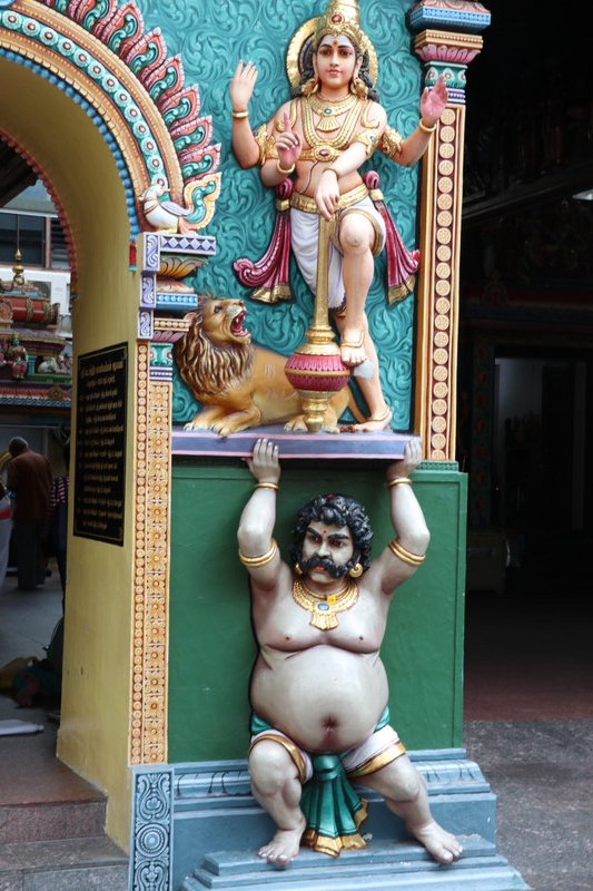 A colourful carving on the Sri Veerana Kaliamman Temple