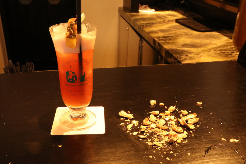The famous Singapore Sling (and nut shells!!)